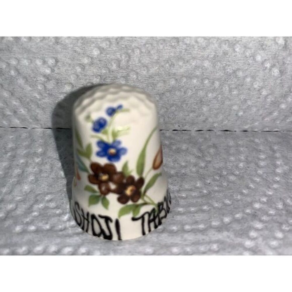 SHOJI TABUCHI CERAMIC THIMBLE BRANSON MISSOURI Flowers